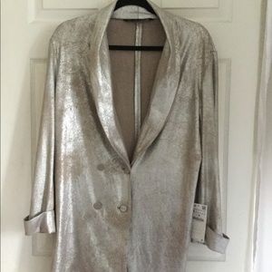 Zara Basic Metallic Blazer Jacket